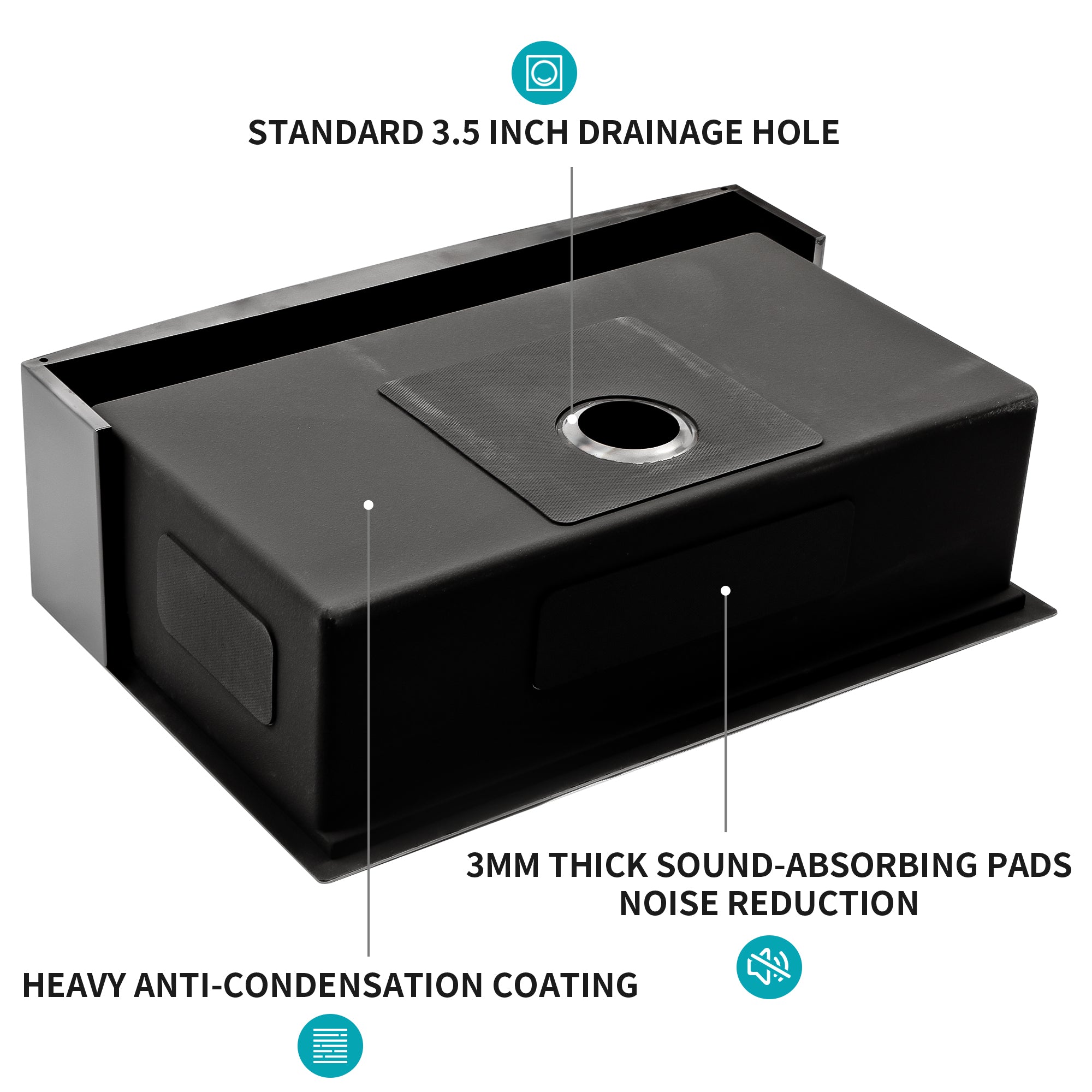 33 Inch Gunmetal Black Farmhouse Kitchen Sink