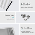 33 Brushed Nickel Farmhouse Sink - 33 Inch Kitchen Sink