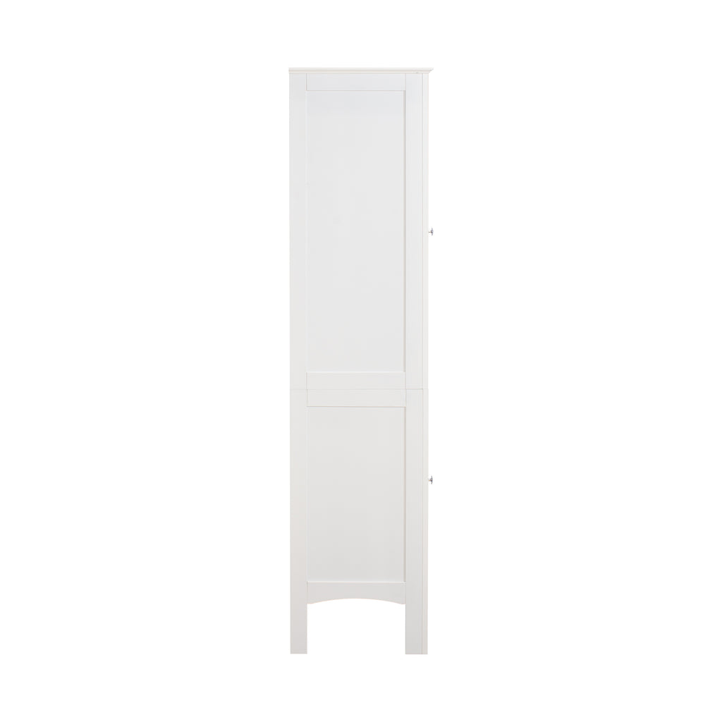 Tall Narrow Tower Freestanding Cabinet with 2 Shutter Doors