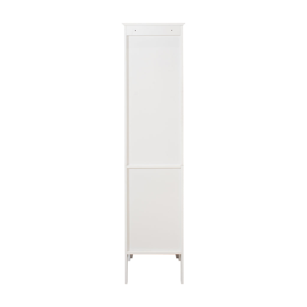 Tall Narrow Tower Freestanding Cabinet with 2 Shutter Doors