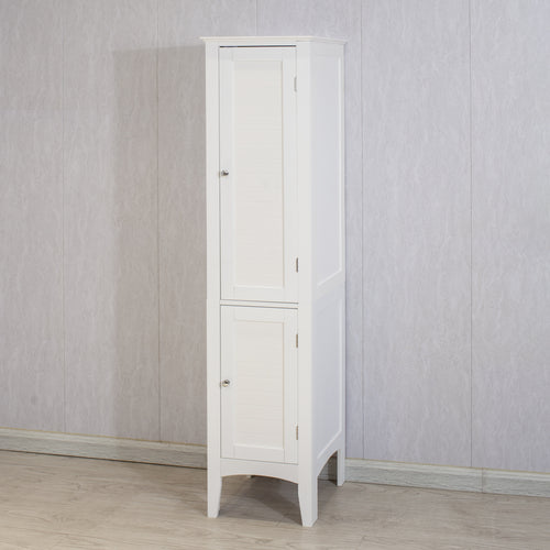 Tall Narrow Tower Freestanding Cabinet with 2 Shutter Doors