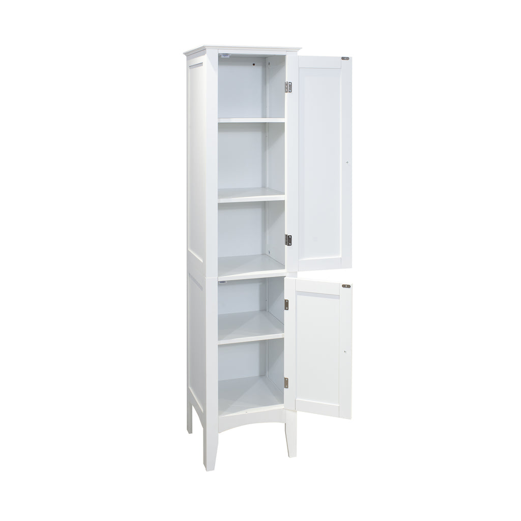 Tall Narrow Tower Freestanding Cabinet with 2 Shutter Doors