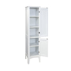 Tall Narrow Tower Freestanding Cabinet with 2 Shutter Doors