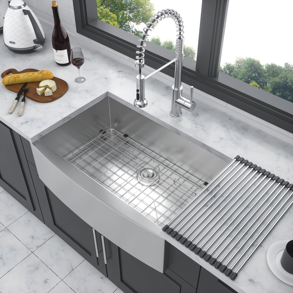 33 Farmhouse Sink - 33 Inch Kitchen Sink Stainless Steel 16 Gauge Apron Front