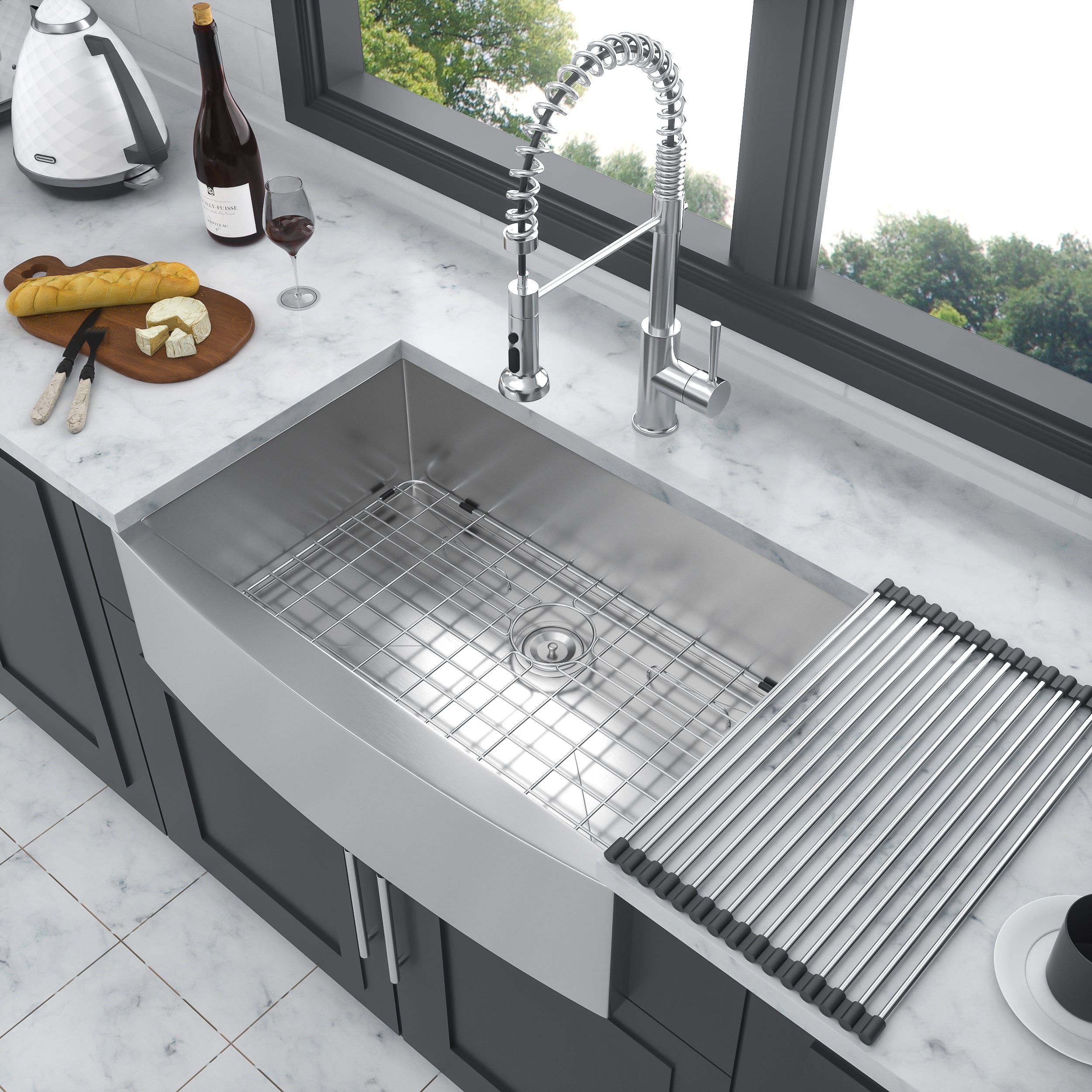 33 Farmhouse Sink - 33 Inch Kitchen Sink Stainless Steel 16 Gauge Apron Front