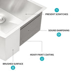 33 Farmhouse Sink - 33 Inch Kitchen Sink Stainless Steel 16 Gauge Apron Front