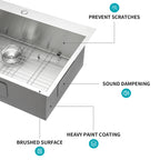33" Drop In Kitchen Sink - 16 Gauge Stainless Steel