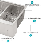 Double Bowl Farmhouse Sink Workstation - 33 Inch