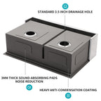 Double Bowl Farmhouse Sink Workstation - 33 Inch