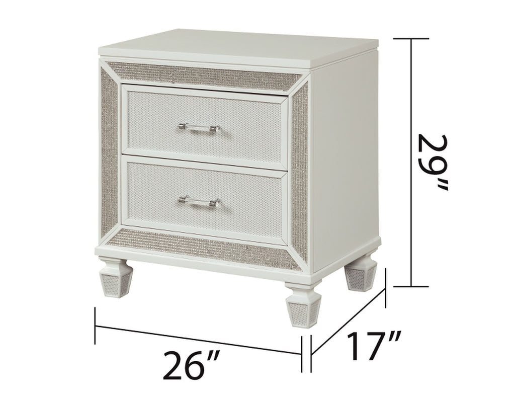 Crystal Modern Style 2-Drawer Nightstand