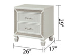 Crystal Modern Style 2-Drawer Nightstand
