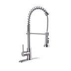 21-Inch Commercial Kitchen Faucet with Dual Function Pull-Down Sprayhead