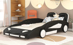Twin Size Race Car-Shaped Platform Bed with Wheels