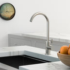 Brushed Nickel Kitchen Sink Faucet with Single Handles