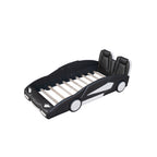 Twin Size Race Car-Shaped Platform Bed with Wheels