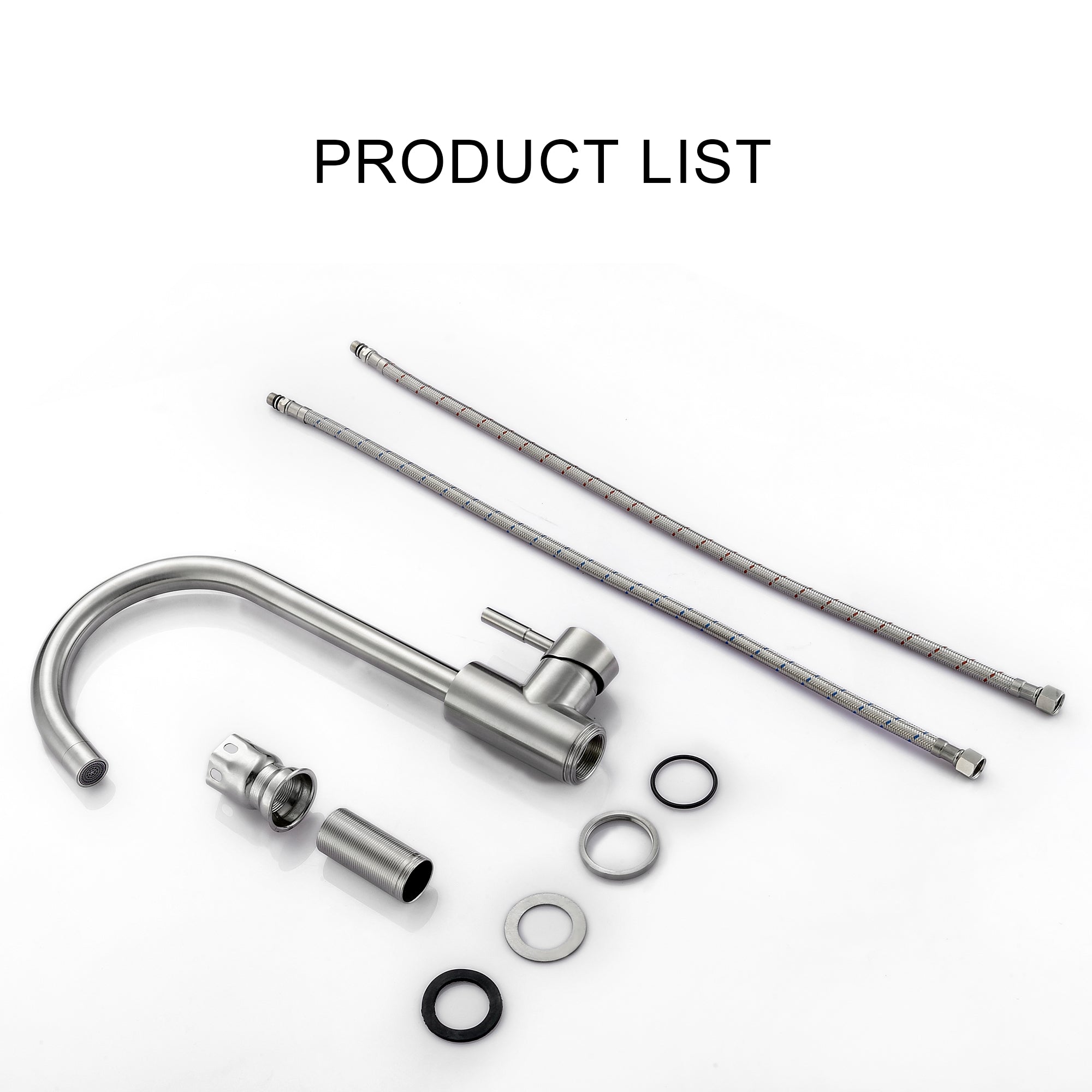 Brushed Nickel Kitchen Sink Faucet with Single Handles