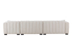 L-Shape Sectional Sofa with Deep Tufted Velvet Upholstered Right Chaise
