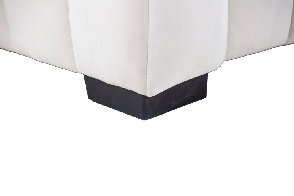 L-Shape Sectional Sofa with Deep Tufted Velvet Upholstered Right Chaise