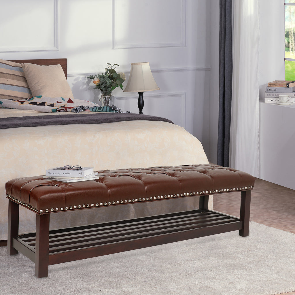 Tufted Upholstered End of Bed Bench
