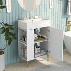 21.6" White Left Side Storage Bathroom Vanity