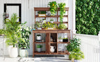 TOPMAX 66" Large Outdoor Farmhouse Wooden Potting Bench