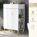 21.6" White Right Side Storage Bathroom Vanity