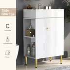 21.6" White Left Side Storage Bathroom Vanity
