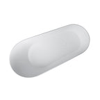 67 Inch Solid Surface Oval Shape Soaking Bathtub