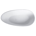 59 Inch Freestanding Egg Shape Solid Surface Bathtub