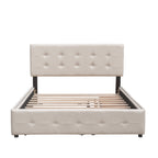 Upholstered Platform Bed with 2 Drawers and 1 Twin XL Trundle