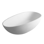 59 Inch Freestanding Egg Shape Solid Surface Bathtub