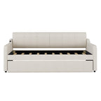 Twin Size Upholstery Daybed with Trundle and USB Charging Design