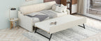 Twin Size Upholstery Daybed with Trundle and USB Charging Design