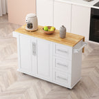 Kitchen Island Cart with Cabinet and Drawers
