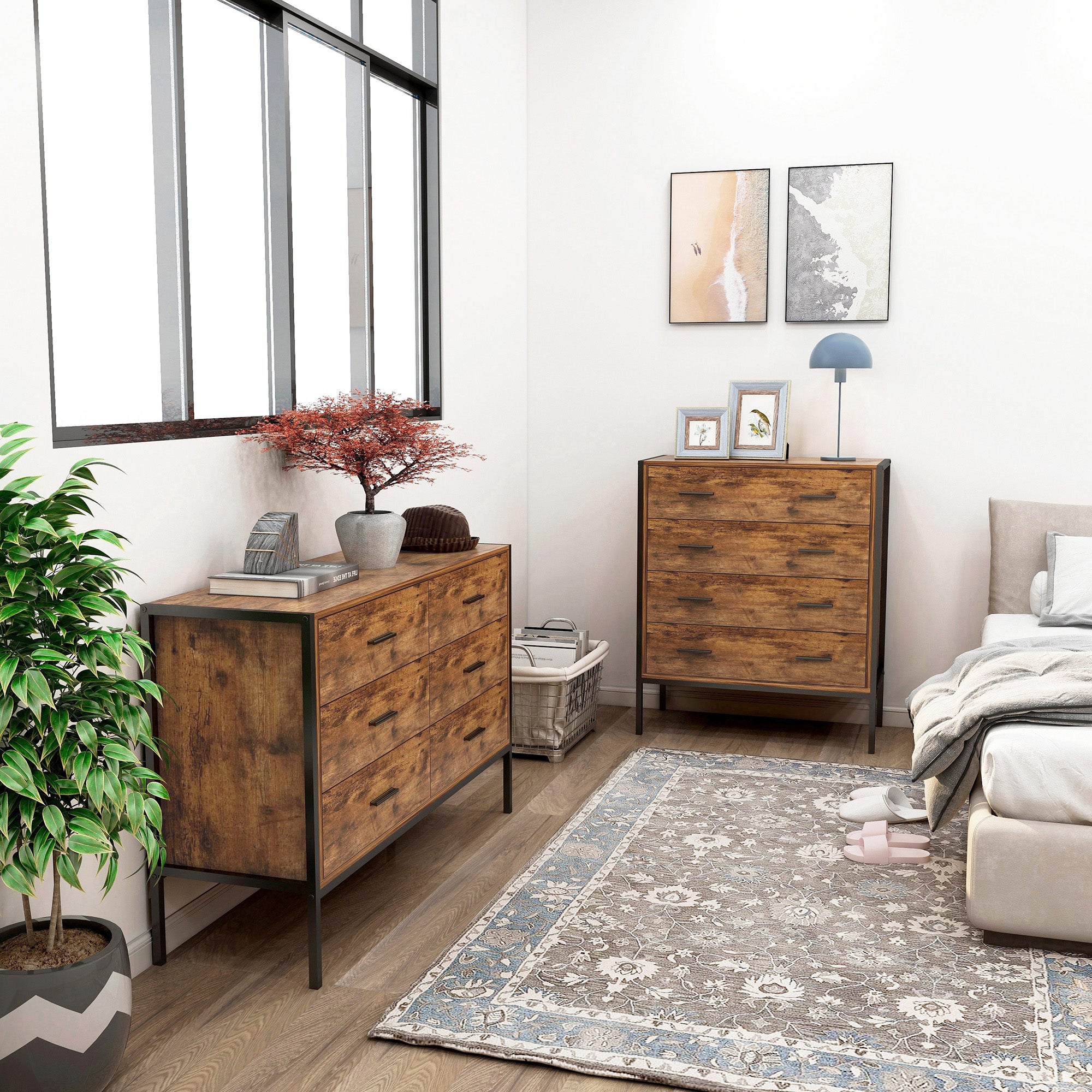 Industrial Style 4 Drawer Dresser