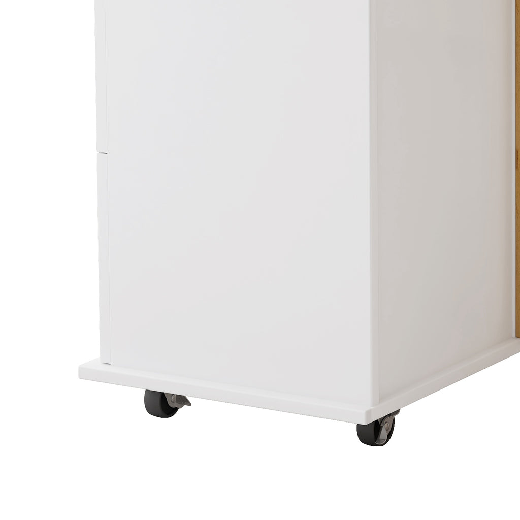 Kitchen Island Cart with Cabinet and Drawers