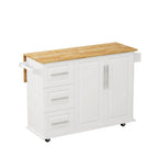 Kitchen Island Cart with Cabinet and Drawers