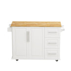 Kitchen Island Cart with Cabinet and Drawers