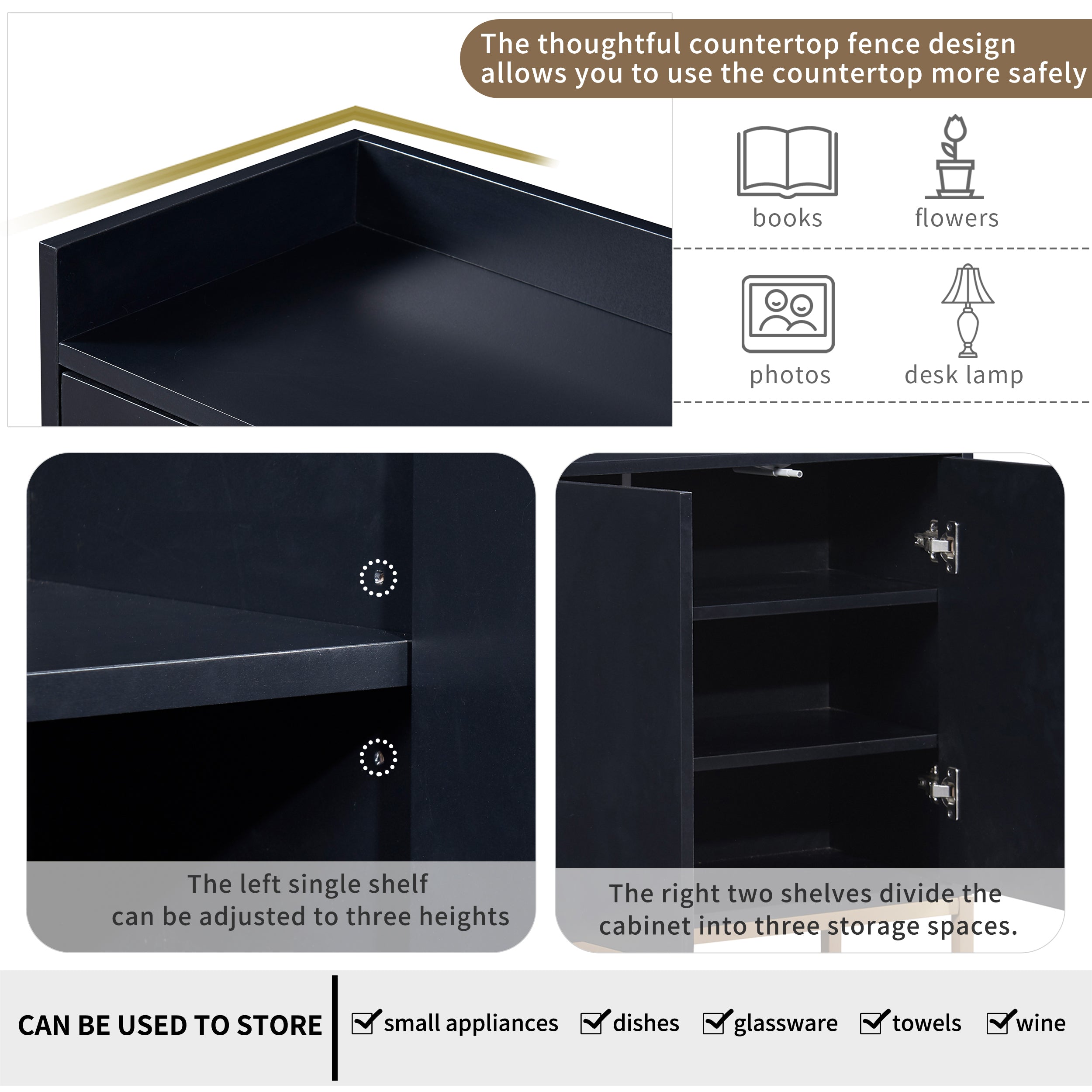 TREXM Modern Sideboard Elegant Buffet Cabinet