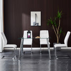 Modern Dining Chairs with Faux Leather Padded Seat