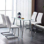 Modern Dining Chairs with Faux Leather Padded Seat