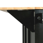 Kitchen Cart with Rubber Wood Drop-Leaf Countertop