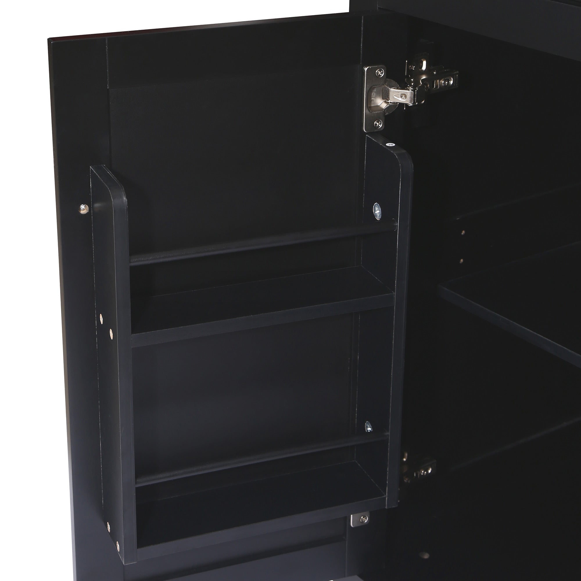 Kitchen Cart with Rubber Wood Drop-Leaf Countertop