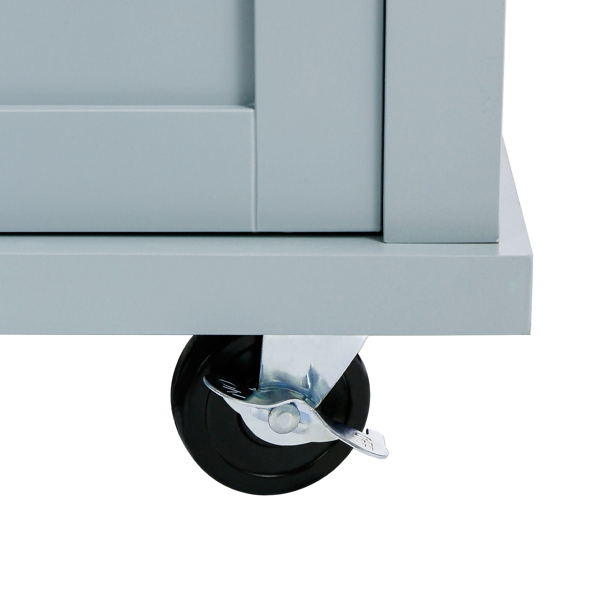 Kitchen Cart with Rubber Wood Drop-Leaf Countertop