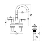 4 Inch 2 Handle Centerset Bathroom Faucet