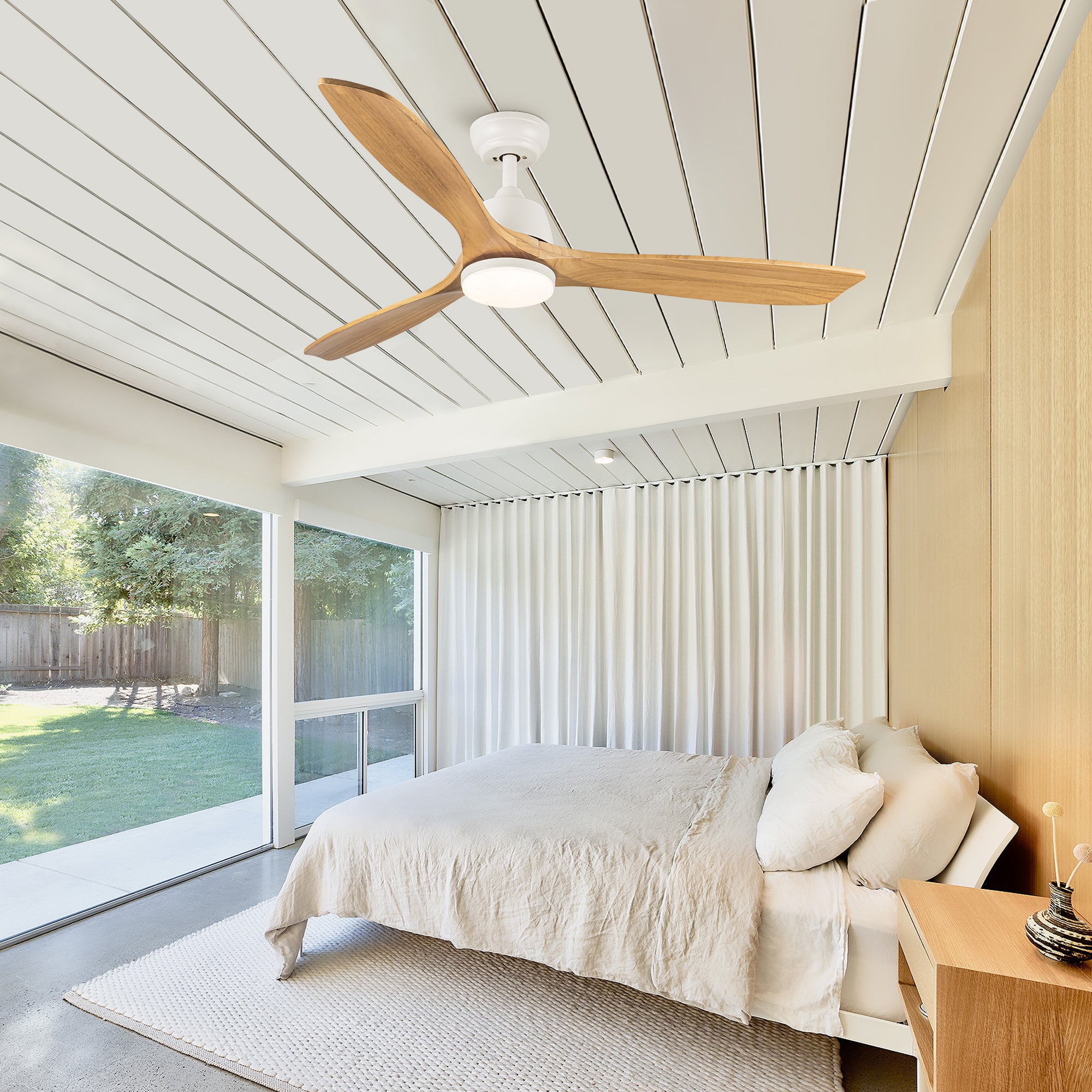 YUHAO 52 Inch Integrated LED Ceiling Fan Lighting with Remote Control