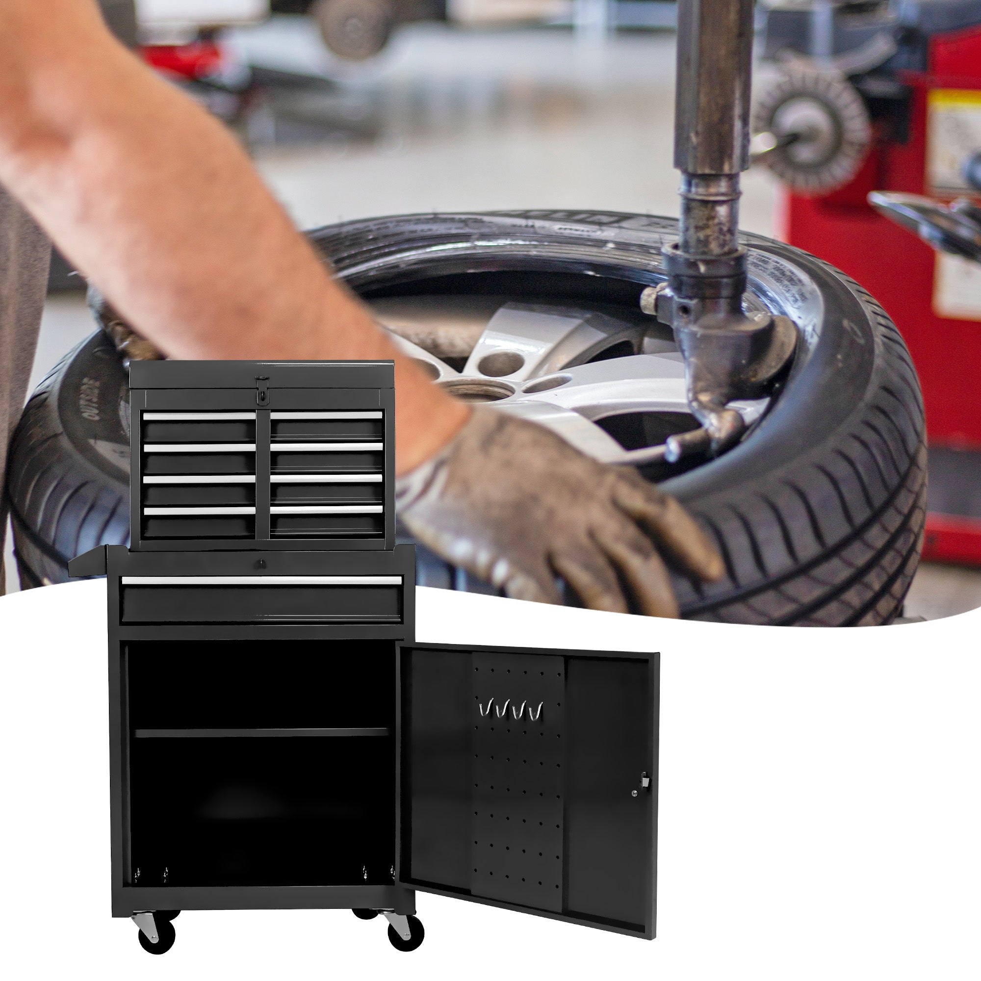 Rolling Tool Chest - 5 Drawer Tool Box Organizer