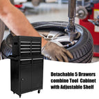 Rolling Tool Chest - 5 Drawer Tool Box Organizer