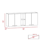 59-Inch Four Swing Doors Wall Cabinet Wenge