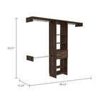 Calveston 1-Drawer 4-Shelf Closet System - Dark Walnut